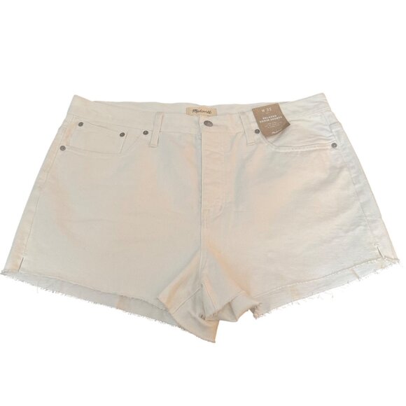 Madewell Relaxed Denim Shorts Women's Mid Rise Button Fly White, Size 32 NWT - Picture 1 of 12
